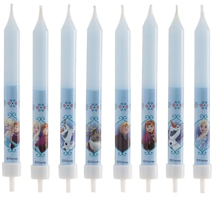 Dekora - 8 Candele di Compleanno de La Regina del Ghiaccio - Frozen