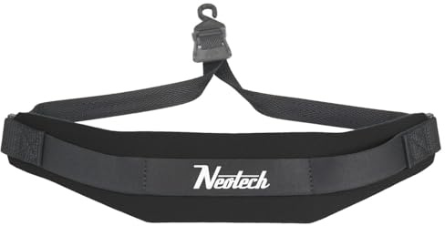Neotech Saxophone Soft Neck Strap - XL - Open Hook for Baritone & Alto Sax Neck Strap, Clarinets, English Horns - Comfortable Neoprene (Black)