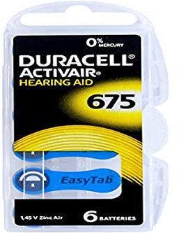 '675' Zinc Air Hearing Aid Battery
