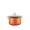 Riess, 0651-034, Fleischtopf mit Glasdeckel, NOUVELLE, CORALL, Durchmessser 16 cm, Höhe 17.3 cm, Inhalt 1.5 Liter, Emaille, Orange, Induktion