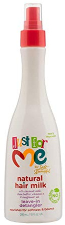 Just For Me Just for Me Natural Hair Milk Striegel - Entwirrt & hilft zu verhindern, Bruch, für alle Haar Texturen, enthält Kokosmilch 10 Unzen