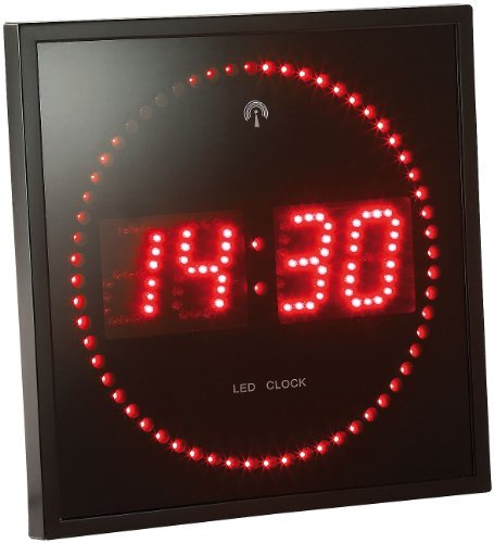 Lunartec Horloge digitale murale radiopilotée avec 140 LED - Rouge