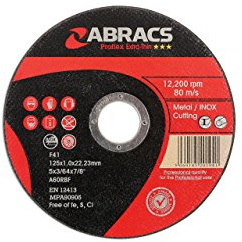 Connect 32054 Abracs 125mm x 1.0mm Thin Cutting Discs 10pc