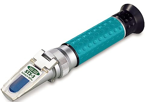 Vee Gee Scientific STX-3 Handheld Salinity Refractometer with ATC, Industrial-Grade, 0-100% Salinity Range, 1.000-1.070 Specific Gravity Range, 5-Year Warranty