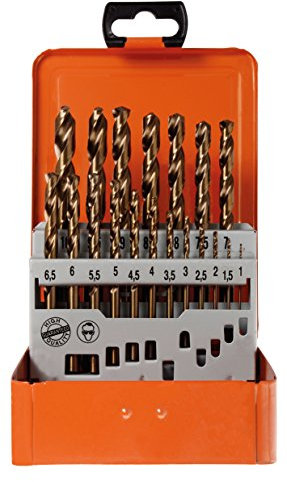 Projahn Spiralbohrer Kassette (19-teilig, HSS-Co ECO Line, cobaltlegiert, Qualitätsstufe: Plus, mit Zylinderschaft; je 1 Ø 1 – 10 mm um 0,5 steigend) 60381