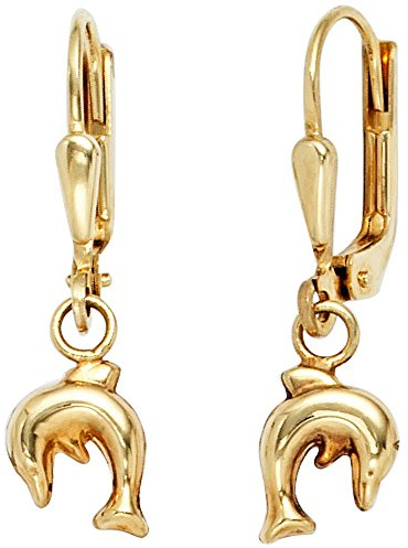 Jobo Kinder-Ohrhänger Delfin aus 8 Karat 333 Gold