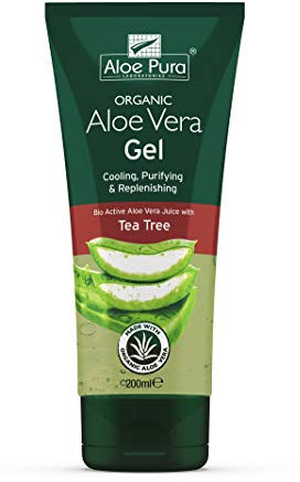 Confezione da 4 pezzi, Aloe Pura - Aloe Vera Gel + Tea Tree | 200 ml, confezione da 4