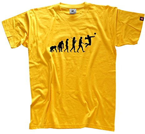 Shirtzshop Herren Faustball Faust Ball Volleyball Handball Evolution T-Shirt Gelb XXL