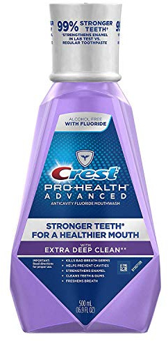 Crest Pro-Health Advanced Mouthwash with Extra Deep Clean, Clean Mint 16.90 oz (Pack of 2)