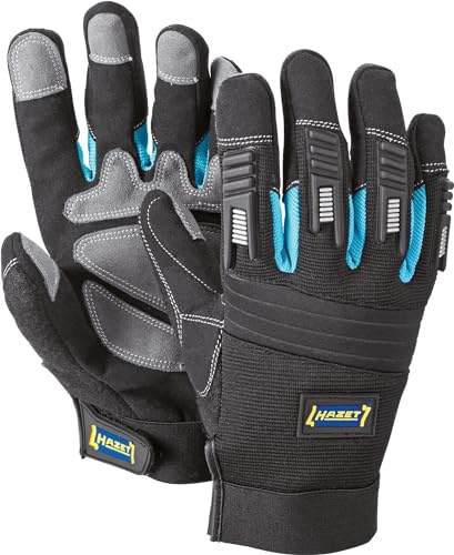 HAZET Mechaniker Handschuhe 1987-5XL I Abriebbeständige, Rutschfeste Handschuhe in Größe XL I Atmungsaktiv und Waschbar I Idealer Schutz für anspruchsvolle Aufgaben I Material: Kunstleder und PVC