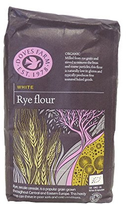Doves Farm Ekologiskt vitt rågmjöl 1 kg (förpackning med 5)