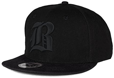 Cappello da baseball, chiusura posteriore regolabile, motivo 3D: B gotica in rilievo, da hip-hop multicolore B Black Black Regular