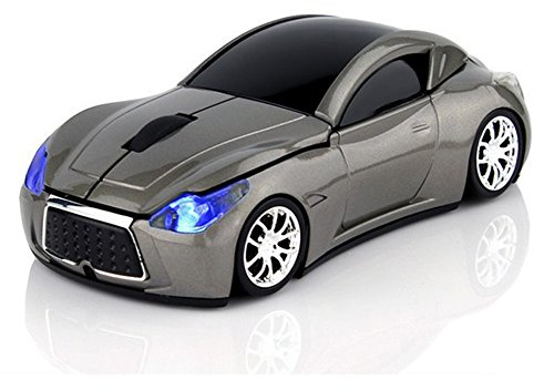 MGbeauty USB Wireless Mouse Sports Car Mouse Ergonomic Computer Cordless Optical Mice with LED Flash Light