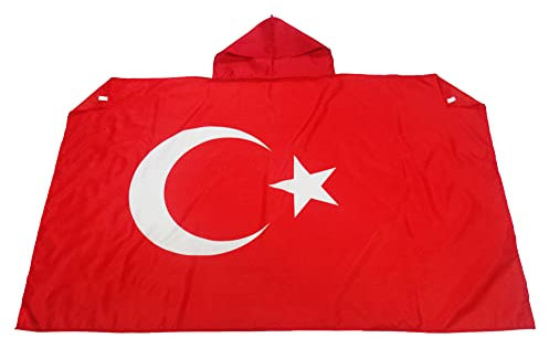 AZ FLAG Drapeau Turquie 150x90 cm - Cape Drapeau Turc 100% Polyester Avec Manches Intégrées - Body Flag 80g