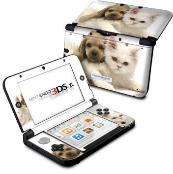 Nintendo 3DS XL Skin Schutzfolie Design modding Sticker Aufkleber - Katze & Hund - Young Love