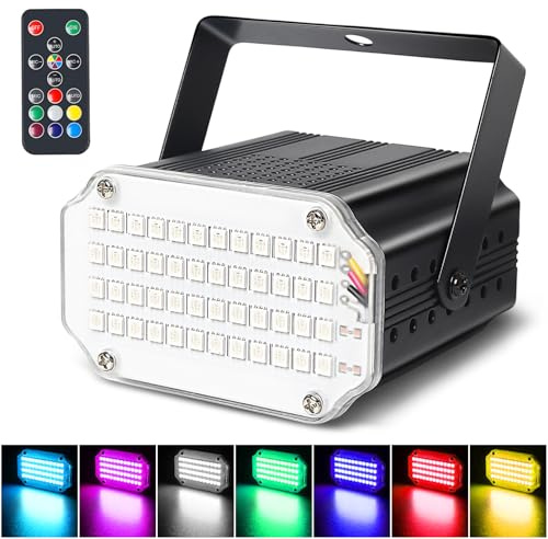 48LED Color Strobe Light for Parties & Halloween, Wireless Remote Control