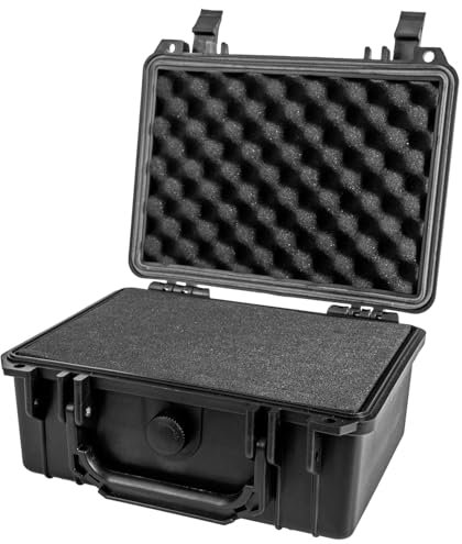 HMF ODK100 Outdoor-Fotokoffer, Transportkoffer mit Rasterschaumstoff | 23 x 19 x 11 cm