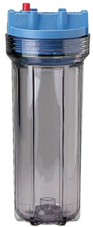 Pentair Pentek 158007 Traditional Slim Line Filter Housing, 3/8 NPT #10 Under Sink Clear Water Filter Housing with Pressure Relief Button, 10-Inch, Clear
