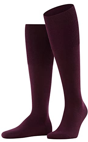 FALKE Airport M Kh lana algodón lisos 1 par, Calcetines largos Hombre, Rojo Barolo 8596, 43-44