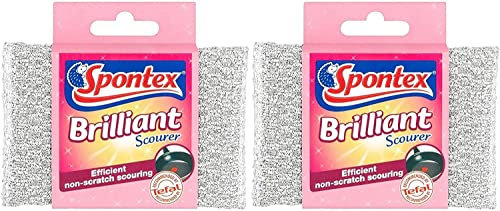 Spontex Brilliant Scourer Non-Scratch - Pack Of 2