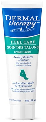 Dermal Therapy Heel Care Cream - Deeply Moisturizes & Repairs with Intensive Cracked Heel Cream - 25% Urea, 6% AHA & Silk Amino Acids for Soft Skin - Fast Results & Non-Greasy Formula - 8 oz / 240 ml