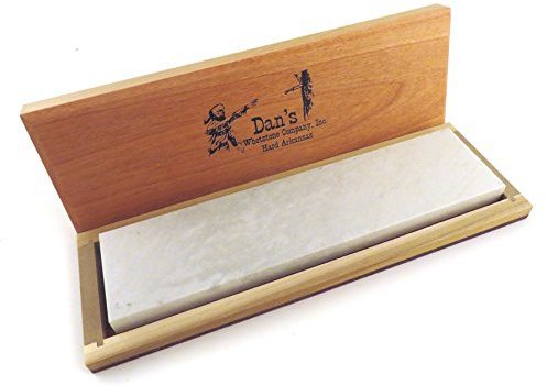 Dan's Whetstone Company Inc. Arkansas genuino duro (fino) cuchillo afilado Banco piedra afilar 8X 2 X 1/2 en caja de madera Fab-82-C