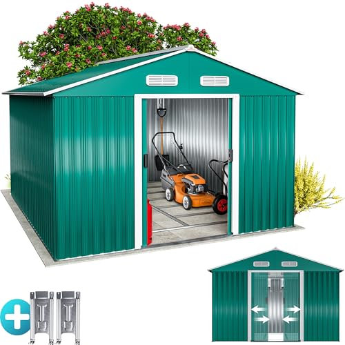 GARDEBRUK® Capanno da Giardino XXL 8m² Fondamenta 312x257x178cm Porta Scorrevole Rimessa per Attrezzi da Esterno 15m³