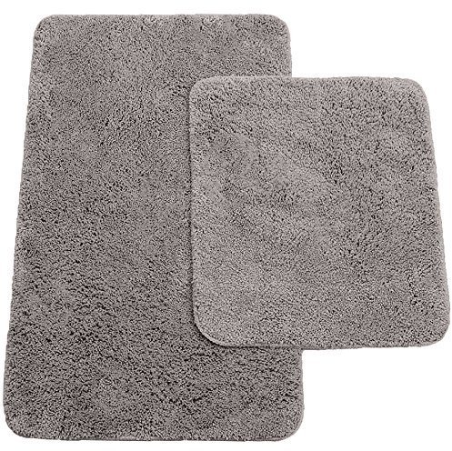 Brandsseller Badematten 2er-Set bestehen aus Badvorleger: ca. 50/80cm und WC-Vorleger ca. 45/50cm - Farbe: Anthrazit