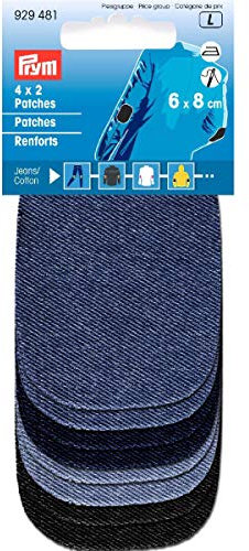 Prym 929481 4x2 Patches Mini (zum Aufbügeln) 6 x 8 cm Jeans/CO, blau