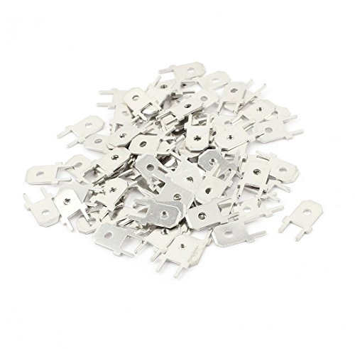 sourcingmap® 80pcs Scheda circuito stampato montaggio su scheda a saldare terminali maschio non isolate da 6,3 mm x 0,8 mm
