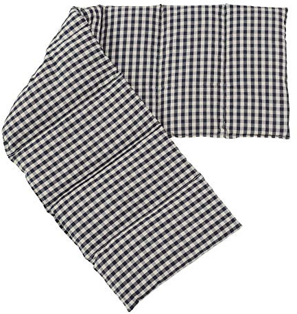 Cojín térmico XXL compartimentado en 8 con semillas de colza 75x20cm | Tejido biológico azúl y blanco | Almohada térmica para microondas | Calor y frío | Saco térmico con semillas