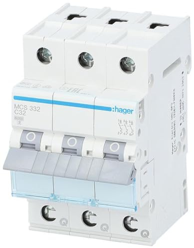 Hager MCS332 - Interruttore LS 3P 6kA C-32A QC Quick Connect 1M