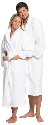 ZOLLNER Bademantel - flauschig und saugstark - Unisex - Größe S - weiß - außen aus Polyester und innen aus Baumwoll-Mischgewebe - waschbar bis 95°C - Hotelqualität - Oeko Tex® zertifiziert