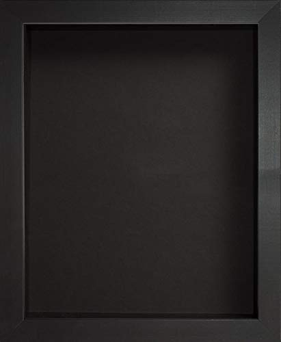 Frame Company Radcliffe Black Box Frame, Black Backing, A4 | Fits an A4 photo, 33mm usable depth, Overall approx 33.7x25cm, Real Glass Front