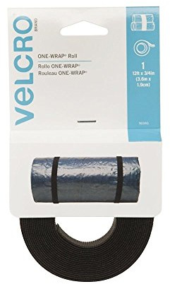 Velcro 90340 12 Pack 12ft. x 3/4in. One Wrap Rolls, Black