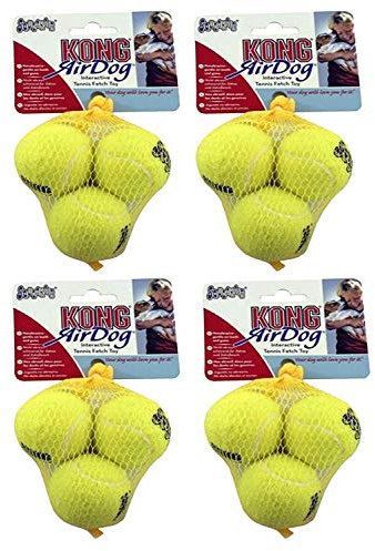 Kong AirDog Tennisbälle, Größe XS, 4er-Packung (insgesamt 12 Bälle)