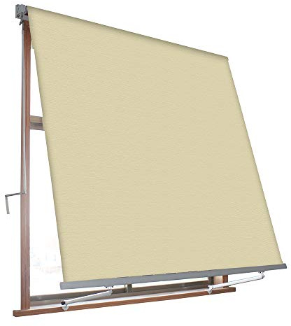 VERDELOOK Tenda da Sole Milos a Caduta avvolgibile con Braccetti 80 cm per ancoraggio, larghezza 3 m e altezza 2,45 m, beige