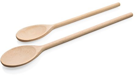 Kochlöffel aus Holz in ovaler Form - in verschiedenen Größen erhältlich/Länge: 25 cm/Länge: 30 cm/Länge: 35 cm (Länge: 25 cm)