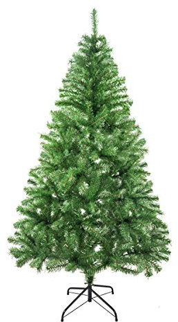 SOLAGUA Árbol de Navidad Artificial C/Efecto Brillo, Arboles con Hojas de Espumillón 120cm a 210cm de Primera Calidad, Súper Natural con el Soporte Metálico.(Verde Brillo, 180cm 477Tips)