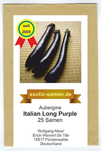 Aubergine - schnellwüchsig - Eierfruchtg - Italian Long Purple - 25 Samen