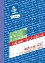 Avery Zweckform© 1732 Rechnung, DIN A6, selbstdurchschreibend, 2 x 40 Blatt, weiá, gelb