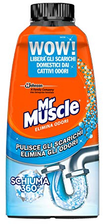 Mr Muscle Schiuma Elimina Odori per Tubi e Scarichi, Stura Lavandini e Scarichi, SICURO PER I TUBI - 1 Confezione da 500ml
