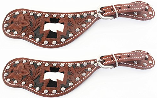 PRORIDER Horse Western Riding Cowboy Boots Leather Spur Straps Tack 74105