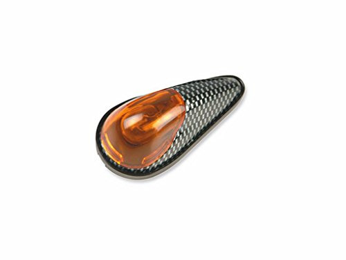 1 par de intermitentes universales para moto P I A maxi en forma de gota de carbono ahumado