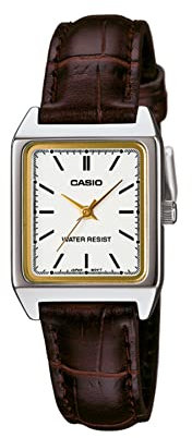 CASIO Damen Analog Quarz Uhr mit Leder Armband LTP-V007L-7