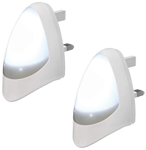Automatic LED Night Light, Plug in Energy Saving Dusk 2 Dawn Sensitive Night Light - White, Pack of 2