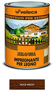 Veleca XILOVAL Noce Medio - lt. 1 - IMPREGNANTE PROTETTIVO LUCIDO DA ESTERNO PER LEGNO
