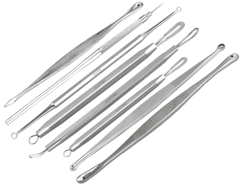 InstrumenteNrw Komedonenheber Set 8-Teiliges Mitesser Entferner Set