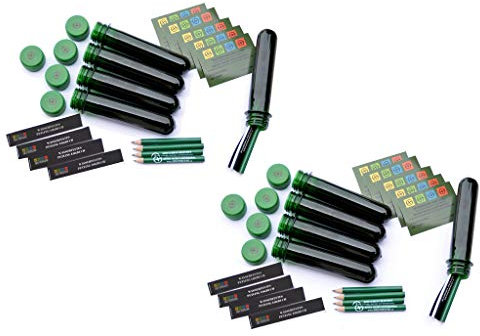 Neu! Schluss mit Logbuch Brei - 10 x Petling - Logbuch wasserfest - Stift komplett Set Paket Geocaching Cache Versteck grün 13 cm