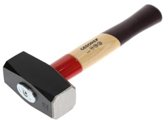 GEDORE Mazo con empuñadura de madera, Peso de la cabeza 2000 g, Martillo con mango de madera de fresno, Herramienta, Forjado, Rotband-Plus, 620 E-2000